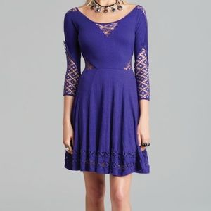 Free People rare purple lace cutout dress